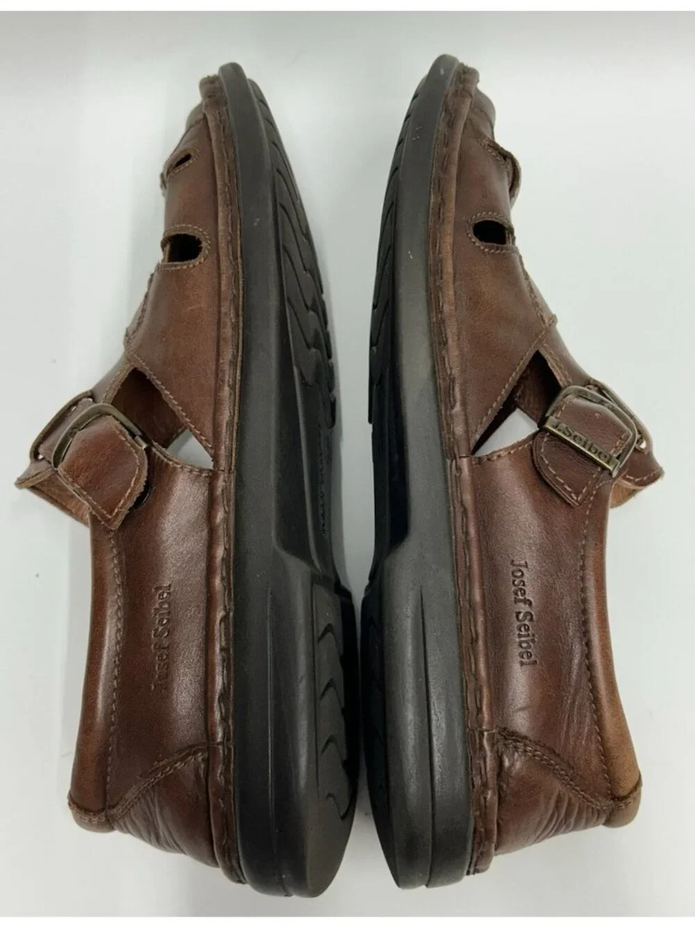 Josef Seibel Fisherman Sandals Men Sz EU 44/US (10.5-11) Brown Leather Office
